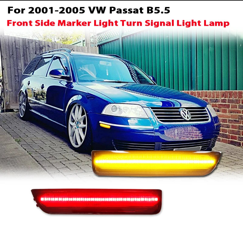 iJDM Car Front Corner Bumper T10 Side Marker Light For 2001-2005 Volkswagen Passat B5.5 Amber Turn SignalLights/Driving Lights