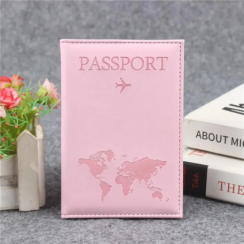 PU Leather Passport Cover Durable Portable Travel Document Holder for Men Women Summer Vacation 1PC