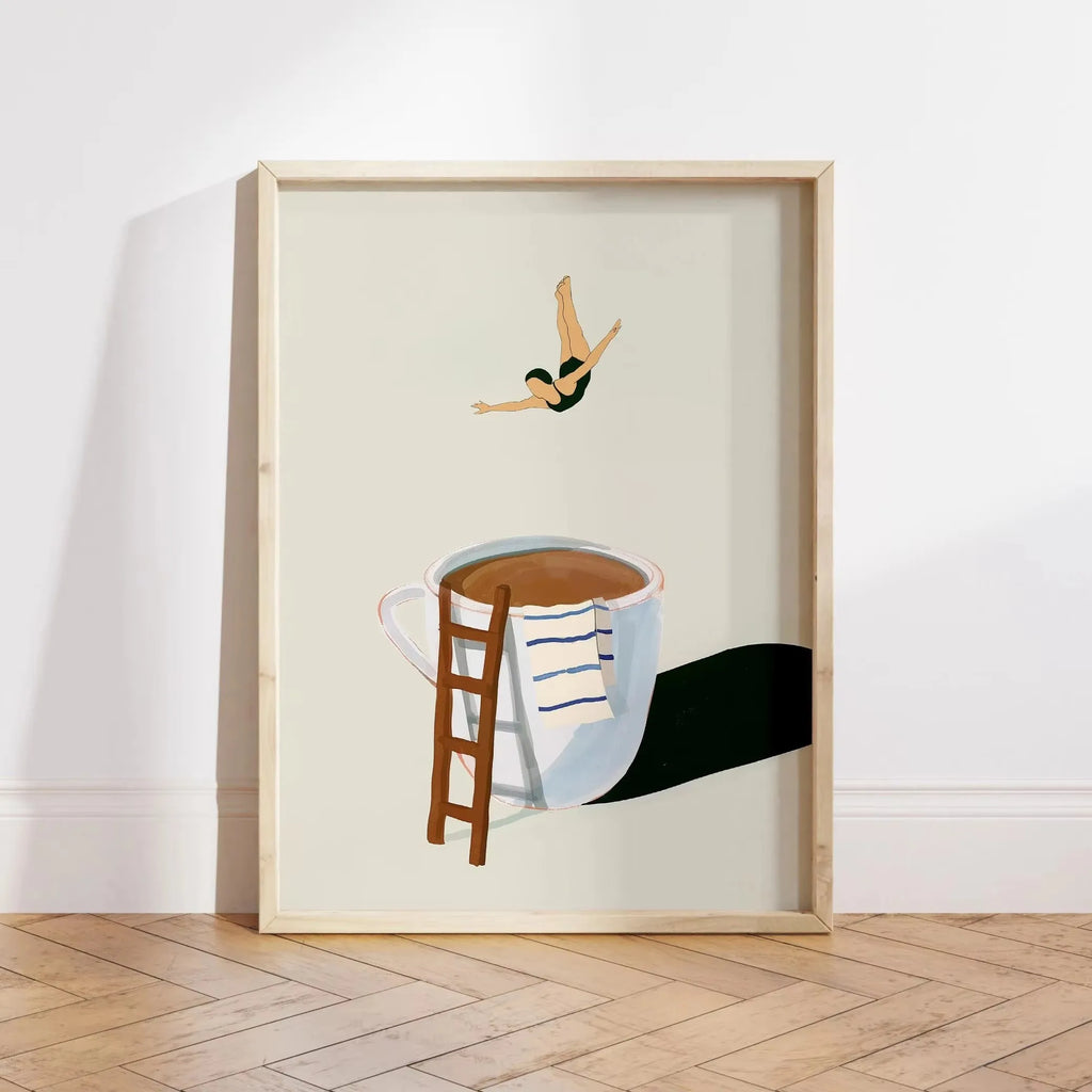 Coffee Diver Canvas Prints Kitchen Good Morning Coffee Wall Art Posters for Modern Living Room Home Decor Coffee Lovers Gifts