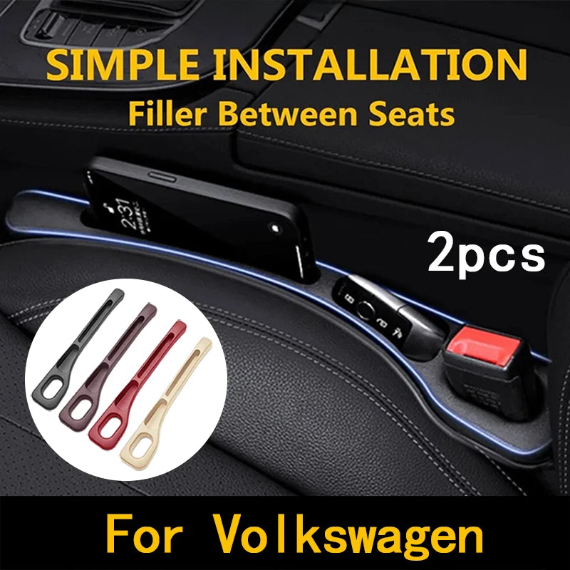 2Pcs For Volkswagen VW GTI Passat B6 Golf 4 Polo Jetta Beetle Tiguan CC Car Seat Gap Filler Between Seats Crevice Accessories