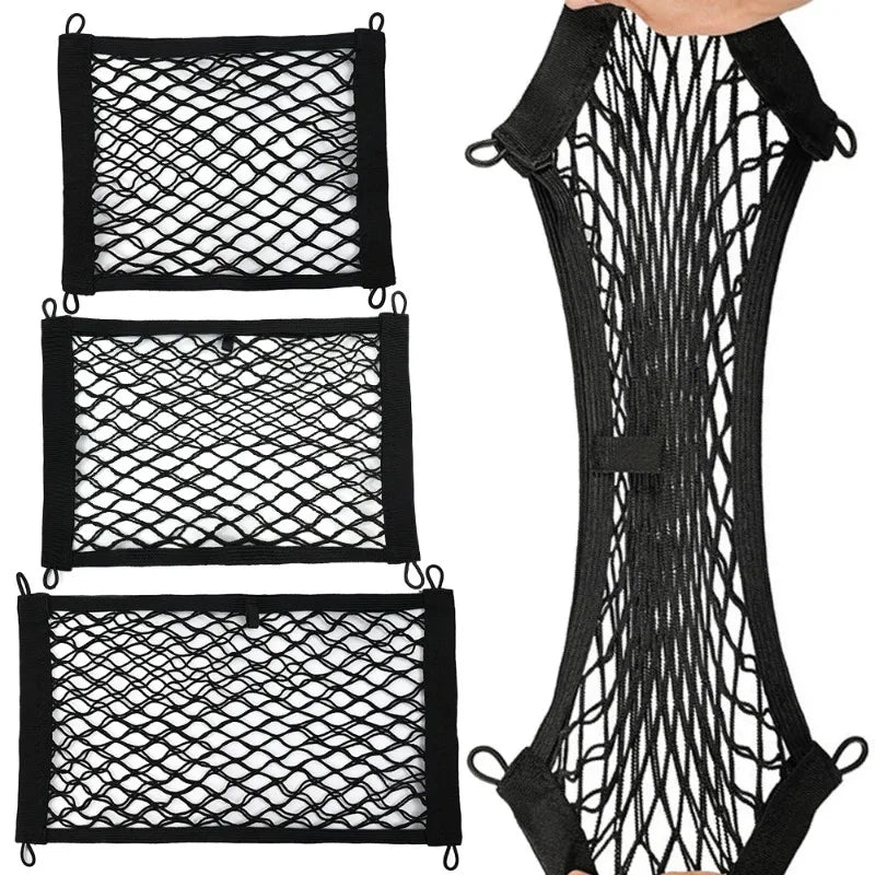 Car Storage Net Bag Phone Car Mesh Net Holder Auto Storage Boat Cargo Pocket Organizer Framed Mesh Net Pocket with Screws