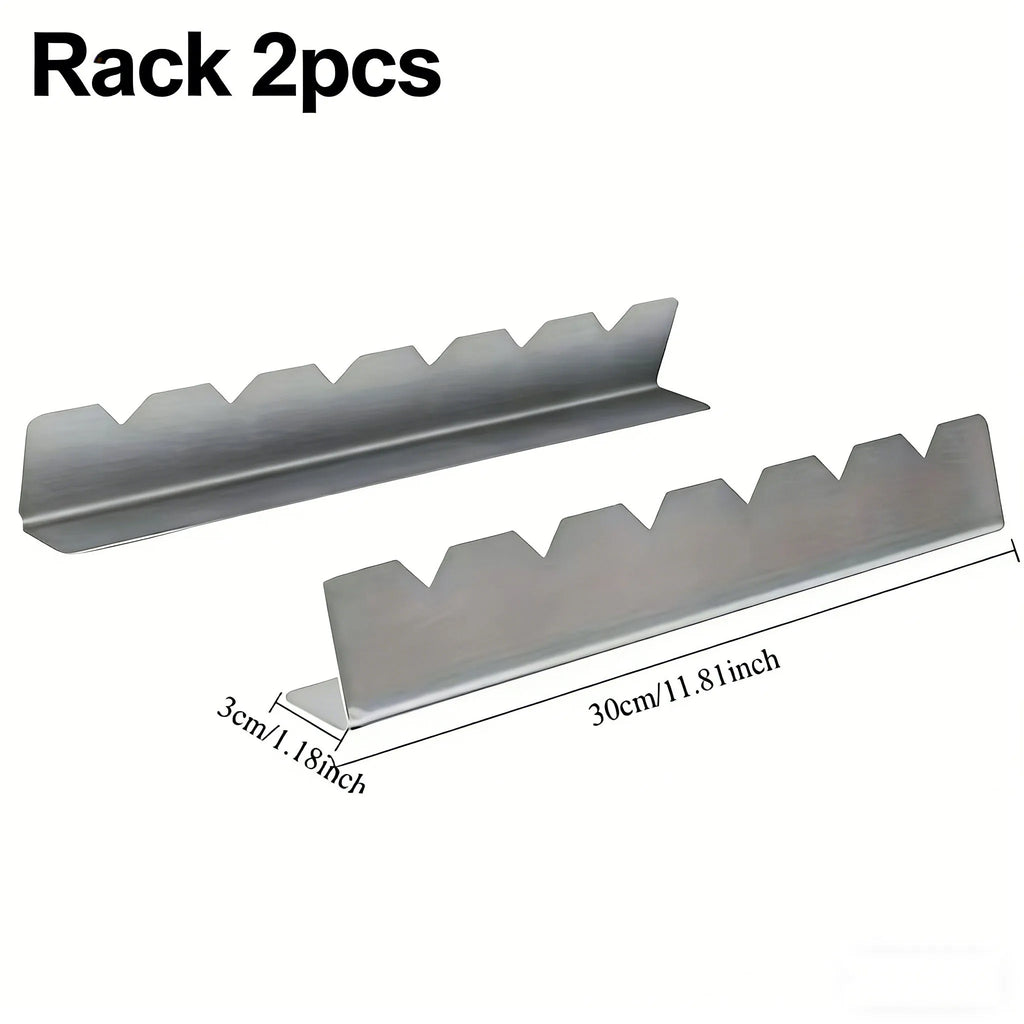 Multifunctional Stainless Steel Kebab Rack Barbecue Skewer Stand Warpresistant Kitchen EssentialSuitable Cooking Outdoor Use Cam