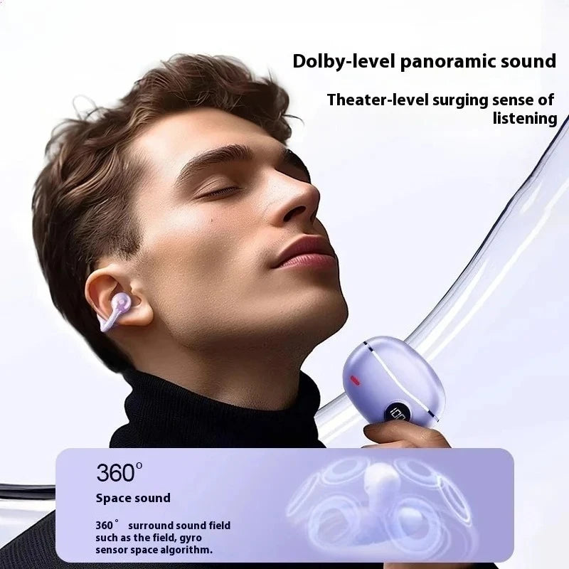 TWS Wireless Bluetooth Earphones with Digital Battery Percentage Display Built-In HD Microphone for Crystal-Clear Voice Calls