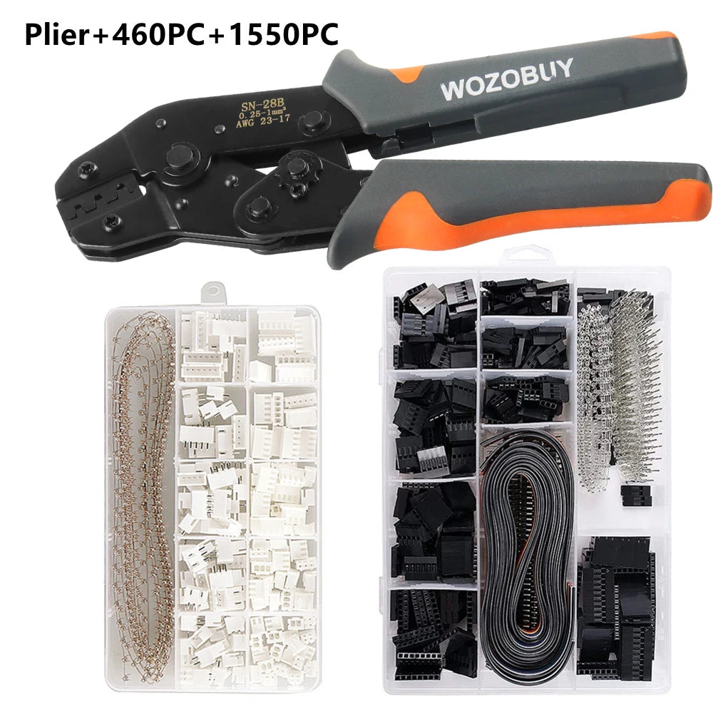 Crimper for Micro Connector Pin or Crimping Tool Kit,AWG23-17 Crimping Pliers for JST, Dupont, Molex, AMP EI Series