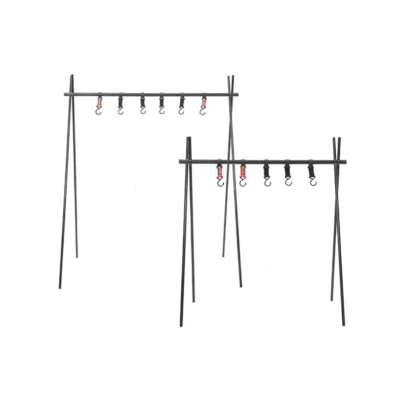 Outdoor Folding Hanging Rack, Camping Cookware and Tableware Storage Hook Rack for Outdoor Hiking, Picnic