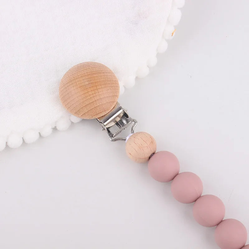 Beechwood  Pacifier Clip Baby Soothing Silicone Teether Pacifier Holder Anti-Drop Chain