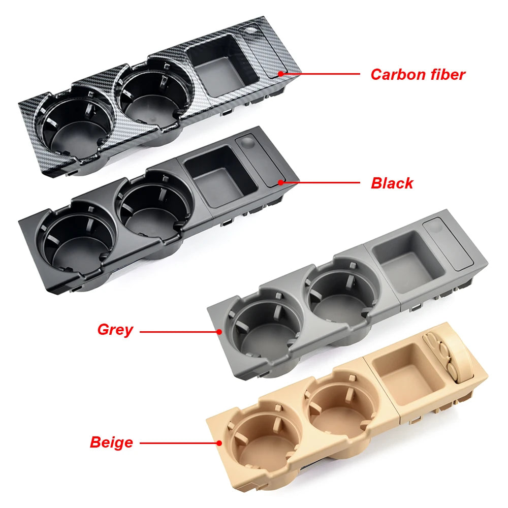 New Double Hole Car Styling Front Center Console Storage Box Coin + Cup Holder For Bmw 3 Series E46 323i 318I 98-06 51168217953