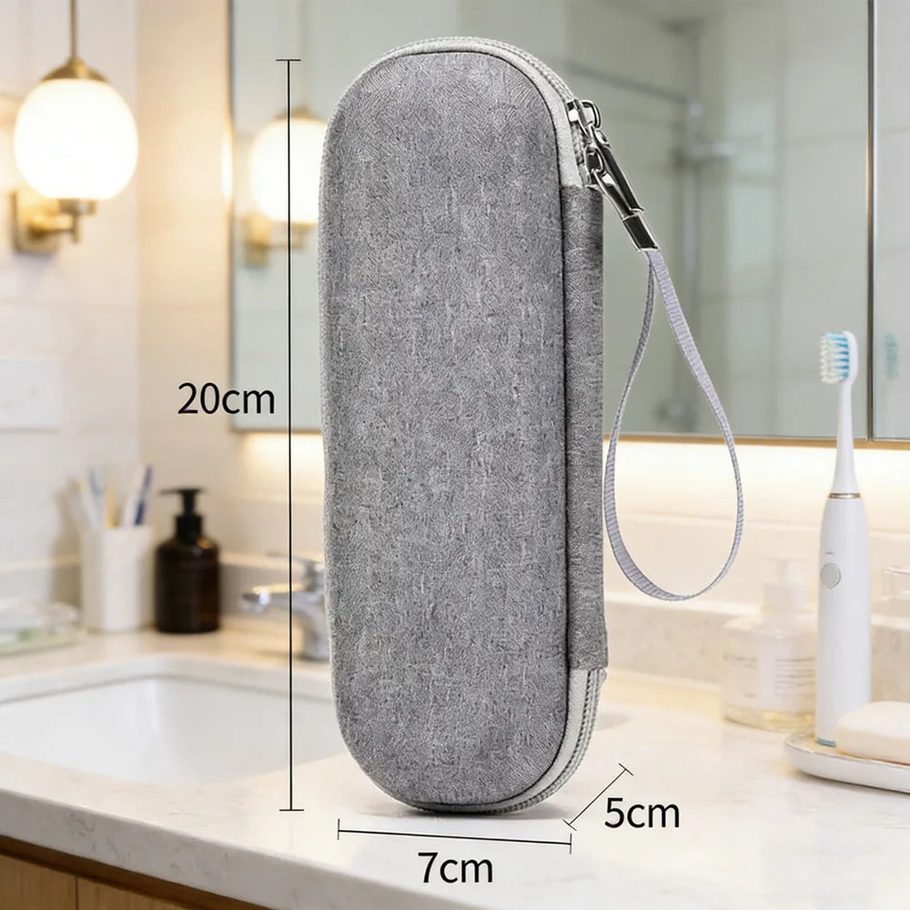 2-in-1 Electric Toothbrush & Data Cable Organizer EVA Shockproof Aluminum Foil Travel Storage Bag