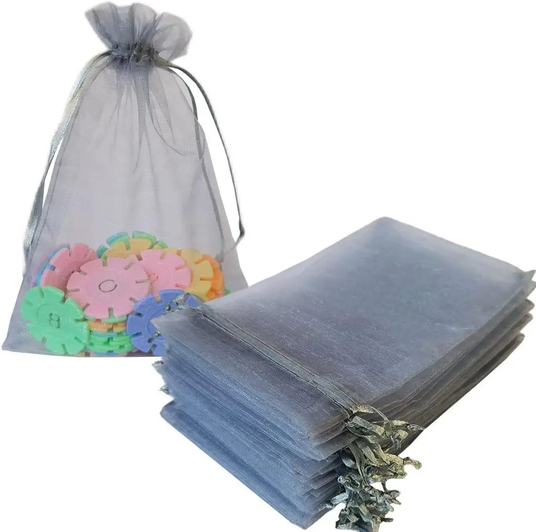 20pcs 5x7 7x9 9x12 cm Organza Drawstring Bags Gift Pouches Necklace Packing Display Bracelet Bags Diy Jewelry Packaging Making