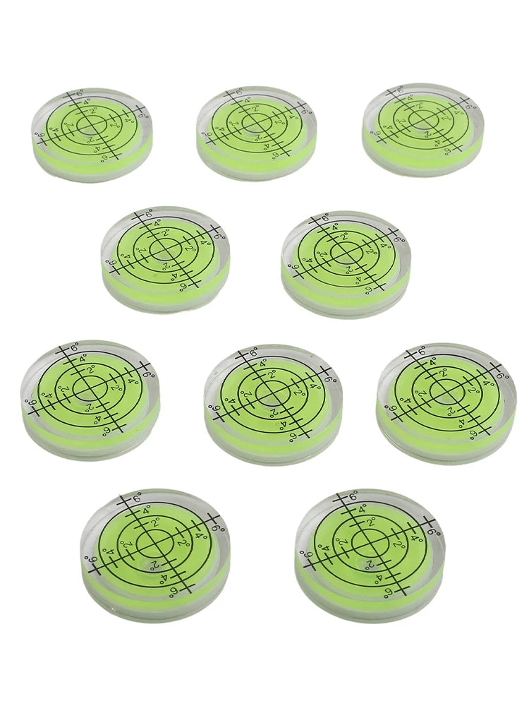 10PCS 32x7mm Round Bubble Level Acrylic For Spirit Gauge For Precision Measuring Tool