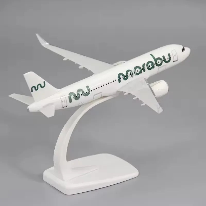 1:200 Scale A320NEO Marabu Airline ABS Plastic Airplane Model Toys Aircraft With BasePlane Model Assembly Collection Display Fan