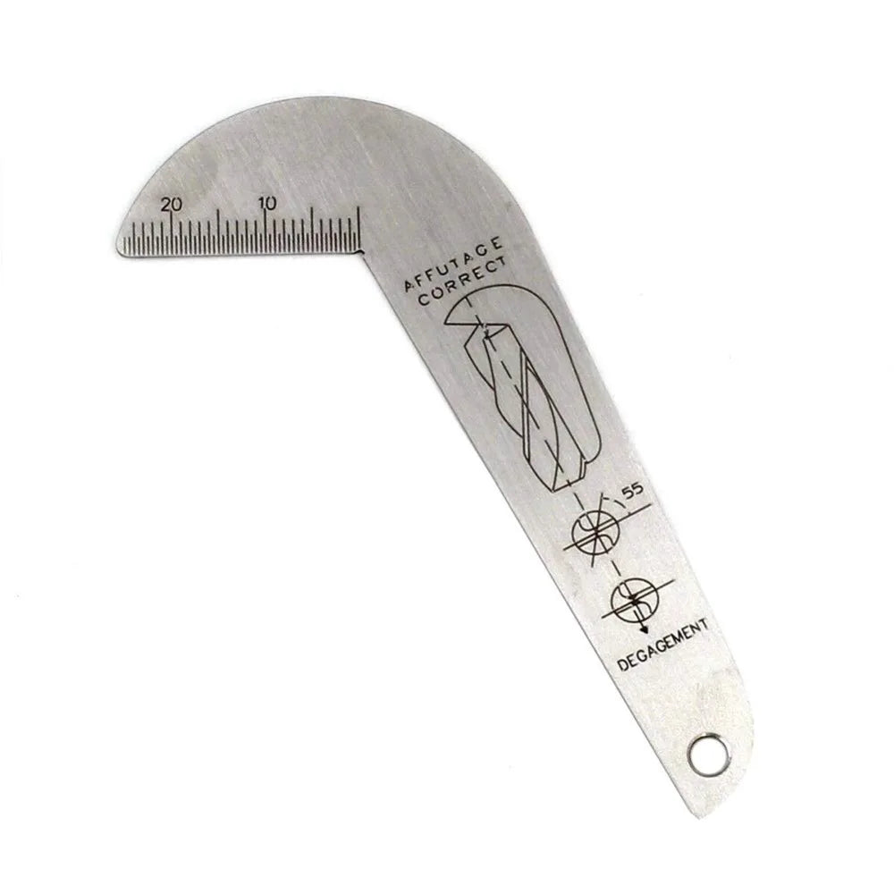 Stainless Steel Stainless Steel Drill Bit Sharpening Gauge Silver Double-sided 118 Degree Drill Bit Angle Gauge Drill