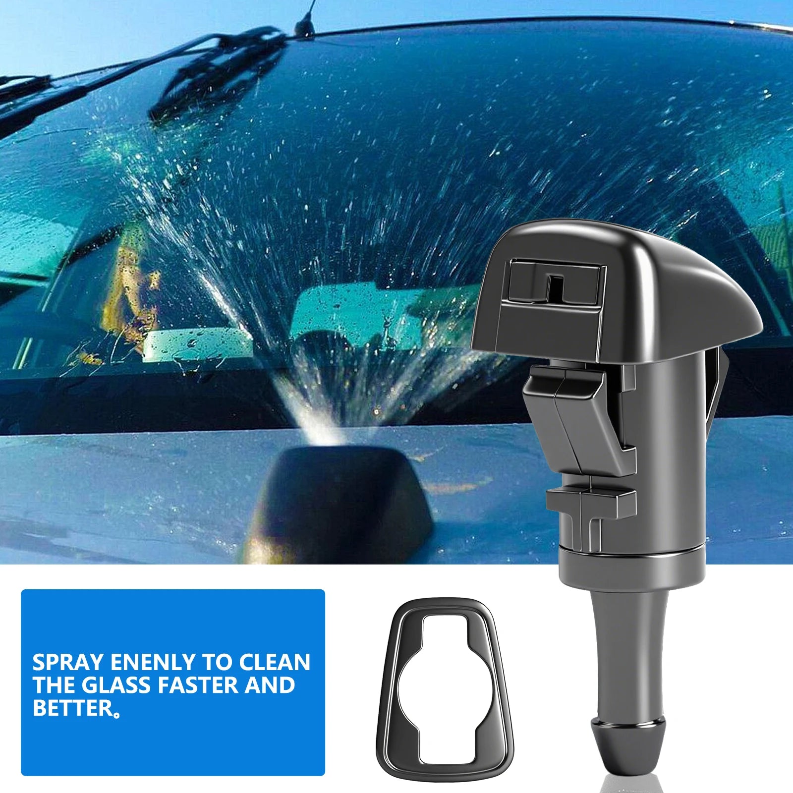 Erick's Wiper 2Pcs Front Windshield Washer Jet Nozzle For Dodge Avenger Charger Durango Grand Caravan Journey Magnum Ram