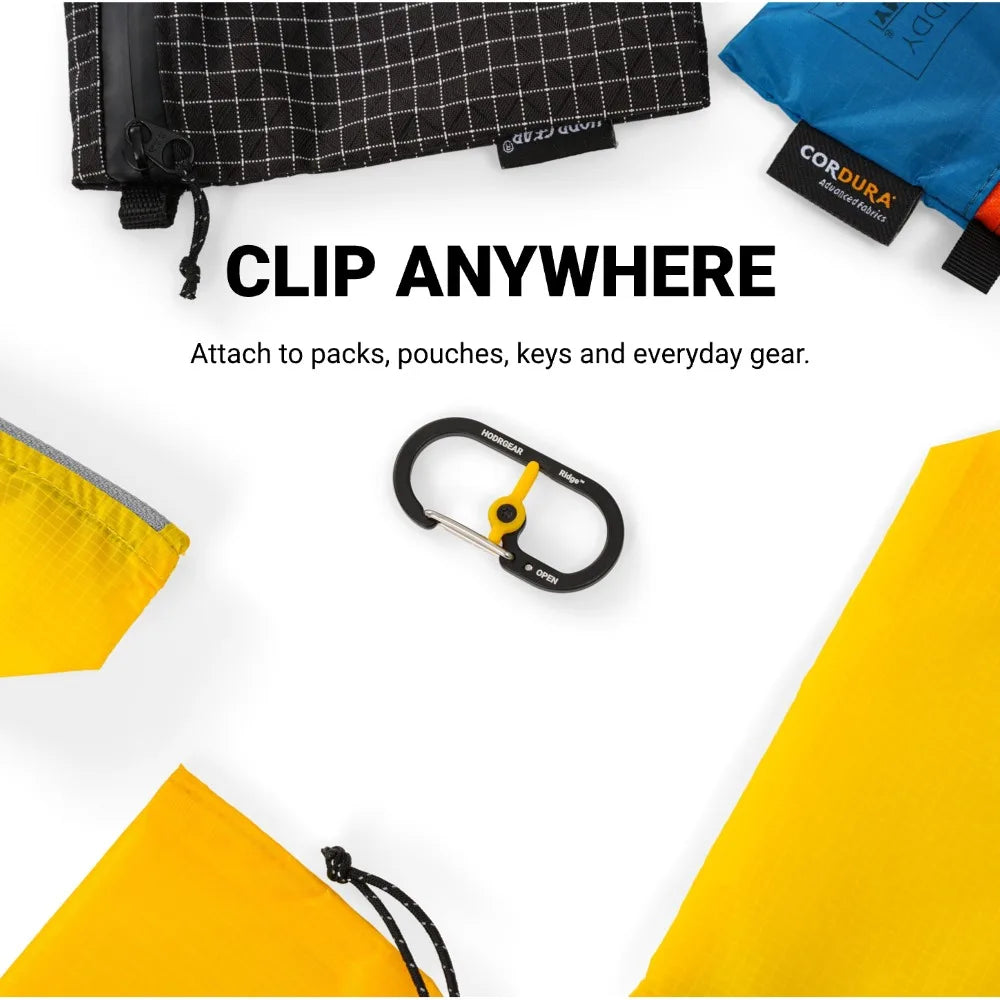 [HODR GEAR] Ridge™ Carabiner Ultralight 4.1g Mini Utility Clip Aluminum Alloy Stainless Steel Gate Quick Open & Secure Lock EDC