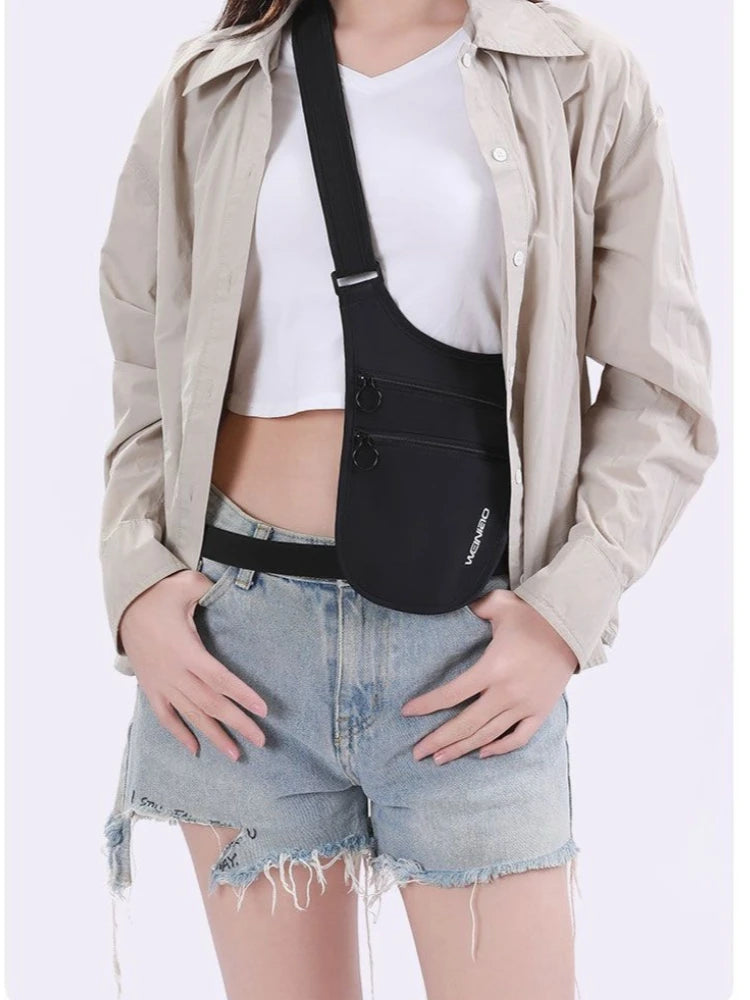Crossbody Bag for Men Women Anti-Theft Money Belt for Travel Hidden Passport Holder Under Clothes Protect Cash, Credit, Phone