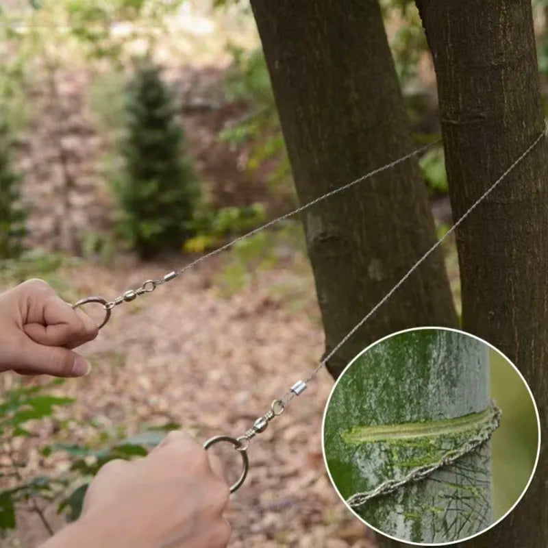 1Pc Portable Stainless Steel Cable Saw Metal Wire Saw Hand Pocket String Rope Saw Emergency Survival Cutting Tool Camping Travel