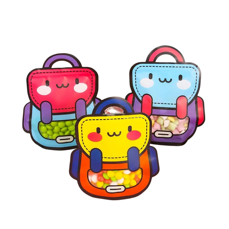 10/25/50 PCS Cartoon Treat Bag Reusable Waterproof Handheld Gift Bag with Handle Carry Treat Pouch for Cookies, Toys, and More