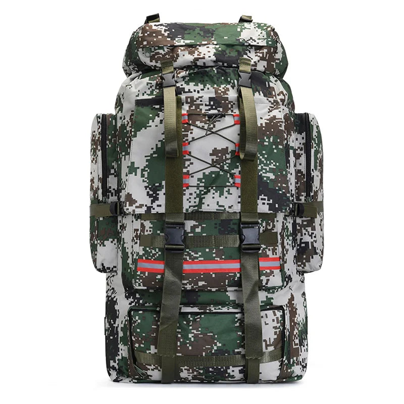 130L Hiking Camping Backpack Travel Large Luggage Bag Trekking Outdoor Sports Pack Molle Trekking Rucksack with Reflective Strip