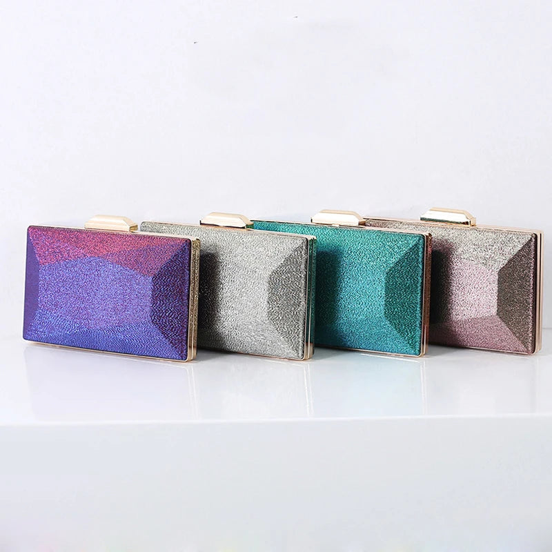 Purple Handbags for Woman Brand Luxury Clutch Evening Wedding Party Crossbody Shoulder Bag and Small Messenger Purse Summer