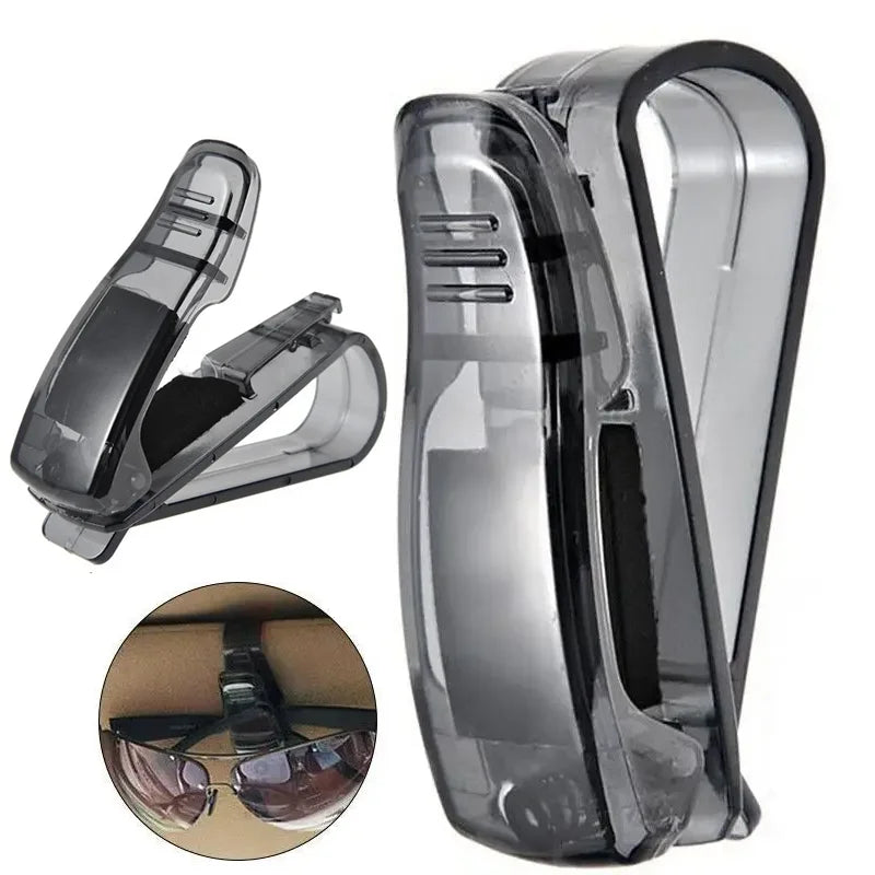 Universal Car Sun Visor Clip Sunglasses Holder Stand Fastener - Eyeglasses Pen Case Card Ticket Organizer Auto Accessories