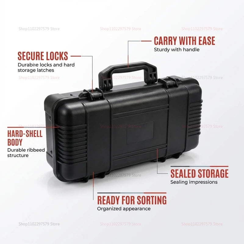 Portable Waterproof Tool Box, High Strength And Anti-Fall. Safe Instrument Protector For Travel, Home Workshop And Outdoor Use.