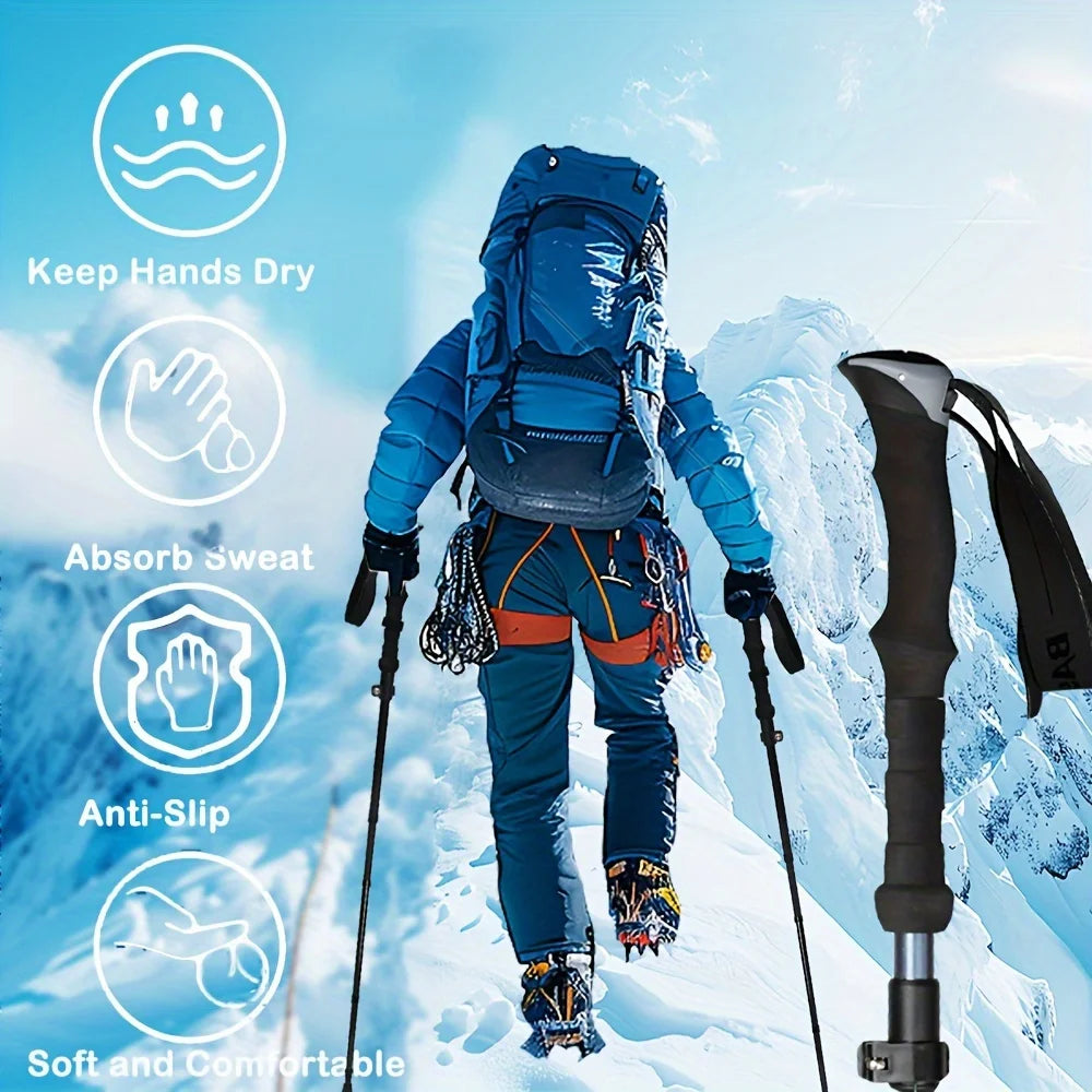 2 Pack Lightweight 100% Carbon Fiber Collapsible Sticks for Walking and Hiking - for Men and Women - Adjustable Height and Retra