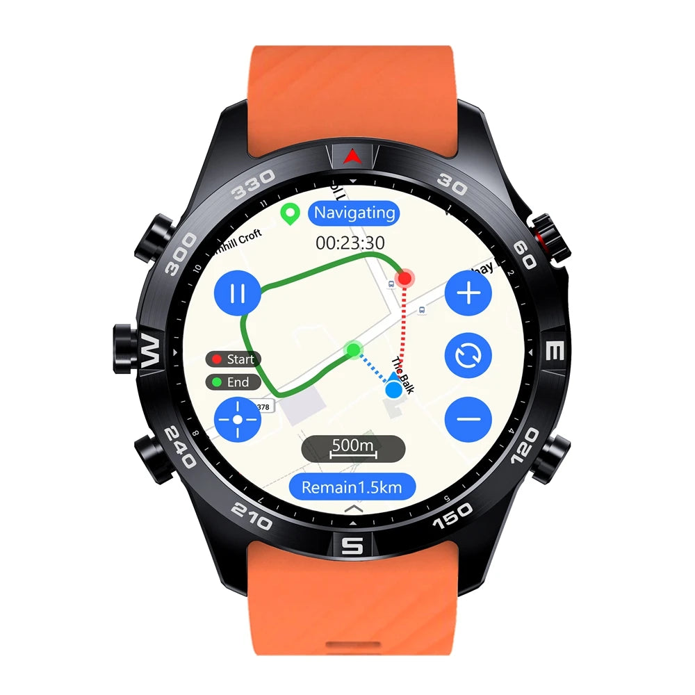 Sunroad GPS Sports Watch G7 Map Navigation Tracker Altimeter Compass Blood Oxygen Heart Rate Monitor Waterproof Men's Wristwatch