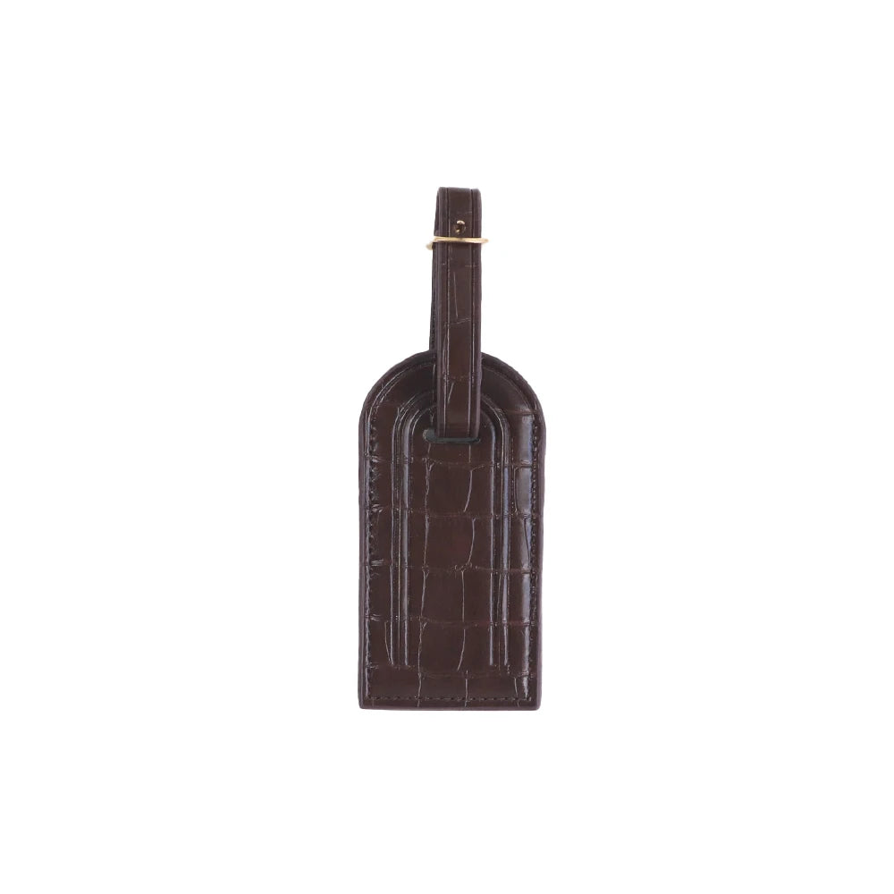 Customized Name PU Leather with Crocodile Pattern Luggage Tag Hanging Piece for Luggage Case to Prevent Loss