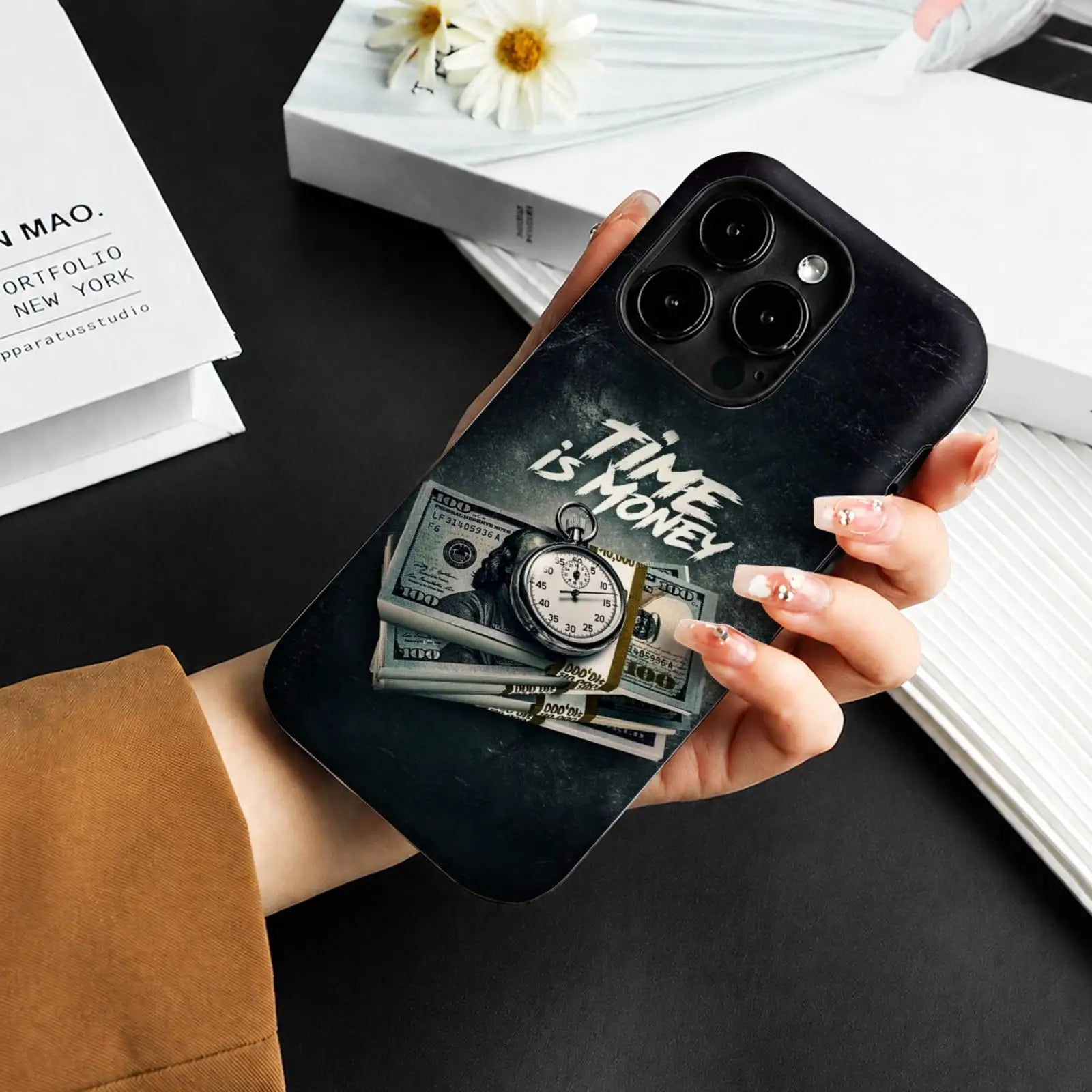 Funny Time is Money Phone Case For iPhone 17 16 15 14 13 12 11 Pro Max Air Dual-Layer Shockproof Protective Cover