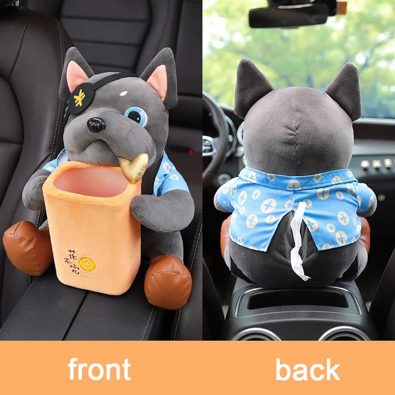 Creative car tissue box, garbage bin, two in one multifunctional car armrest box, drawer box, car decoration supplies