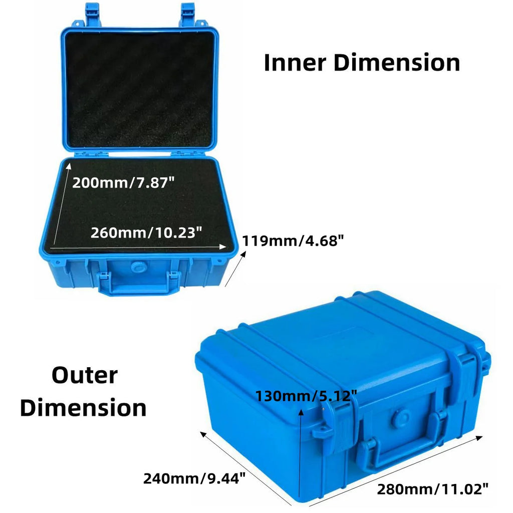 Plastic Safety Equipment Case Waterproof Hard Carry Tool Box Shockproof Storage Box with Sponge for Tools Camera