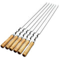 55cm BBQ Skewers Long Handle Shish Kebab Barbecue Grill Sticks Wood BBQ Fork Stainless Steel Outdoor Grill Needle Bags