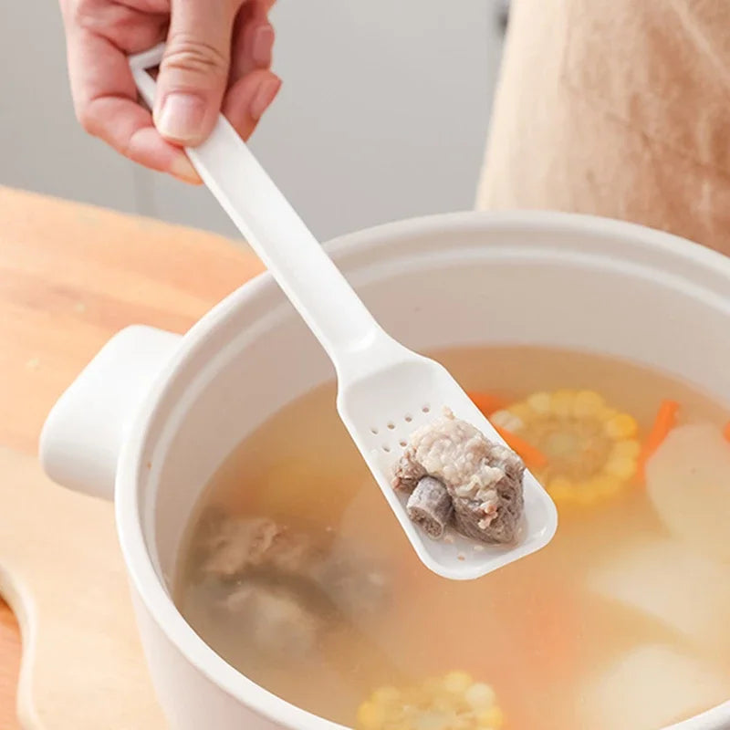 2 in 1 Kitchen Barbecue Food Tongs Buffet Steak Bread Clip Tableware Detachable Spoon Colander Home Cooking Accessories