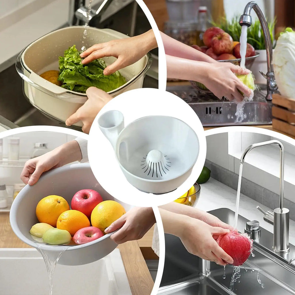 Portable Fruit Wash Bowl Multipurpose Food Washing Spinner Fruit and Vegetable Washing Basket for Home Kitchen Outdoor Picnics