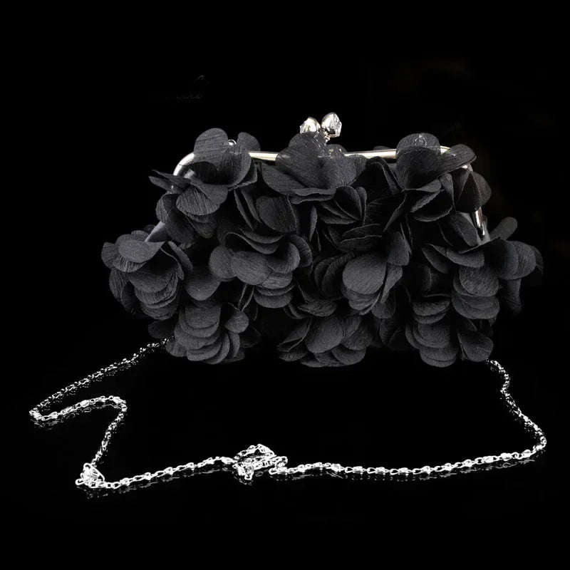 Wedding Dress Bag 8 Colors White Bride Clutches Ladies Blue Party Handbag Woman Purple Evening Flower Bags Floral Wedding Clutch