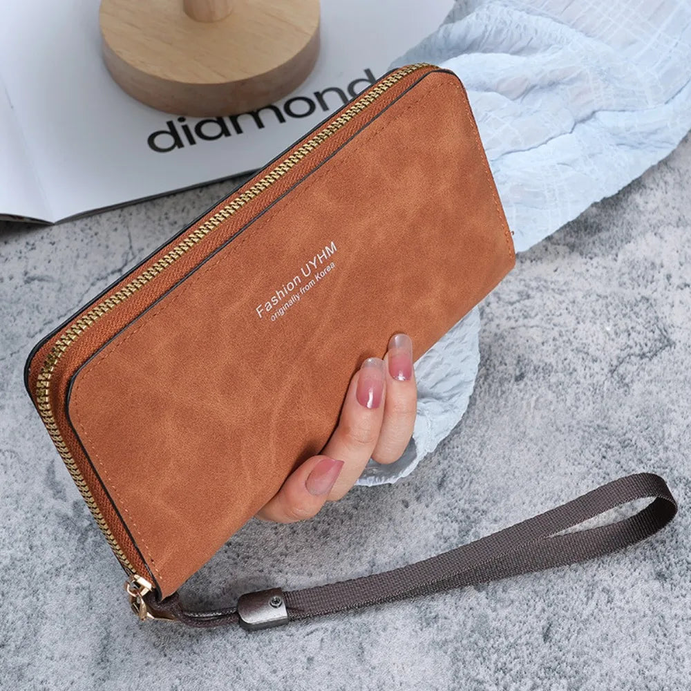 Ladies Holding A Long Wallet 2025 Korean Handbag Multi-function Card Bag Mobile Phone Bag Coin Purse Female Wallet Clutch Bag