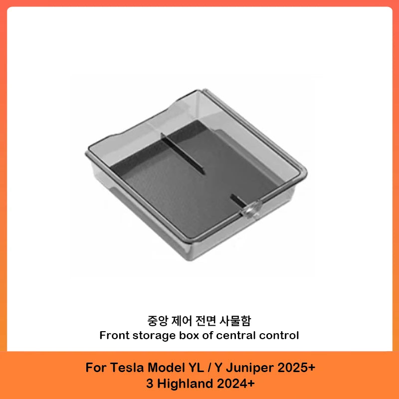 Center Console Upper Storage Box ABS Silicone Non-Slip Front Rear Armrest For Tesla Model 3 Model Y Juniper YL Car Supplies