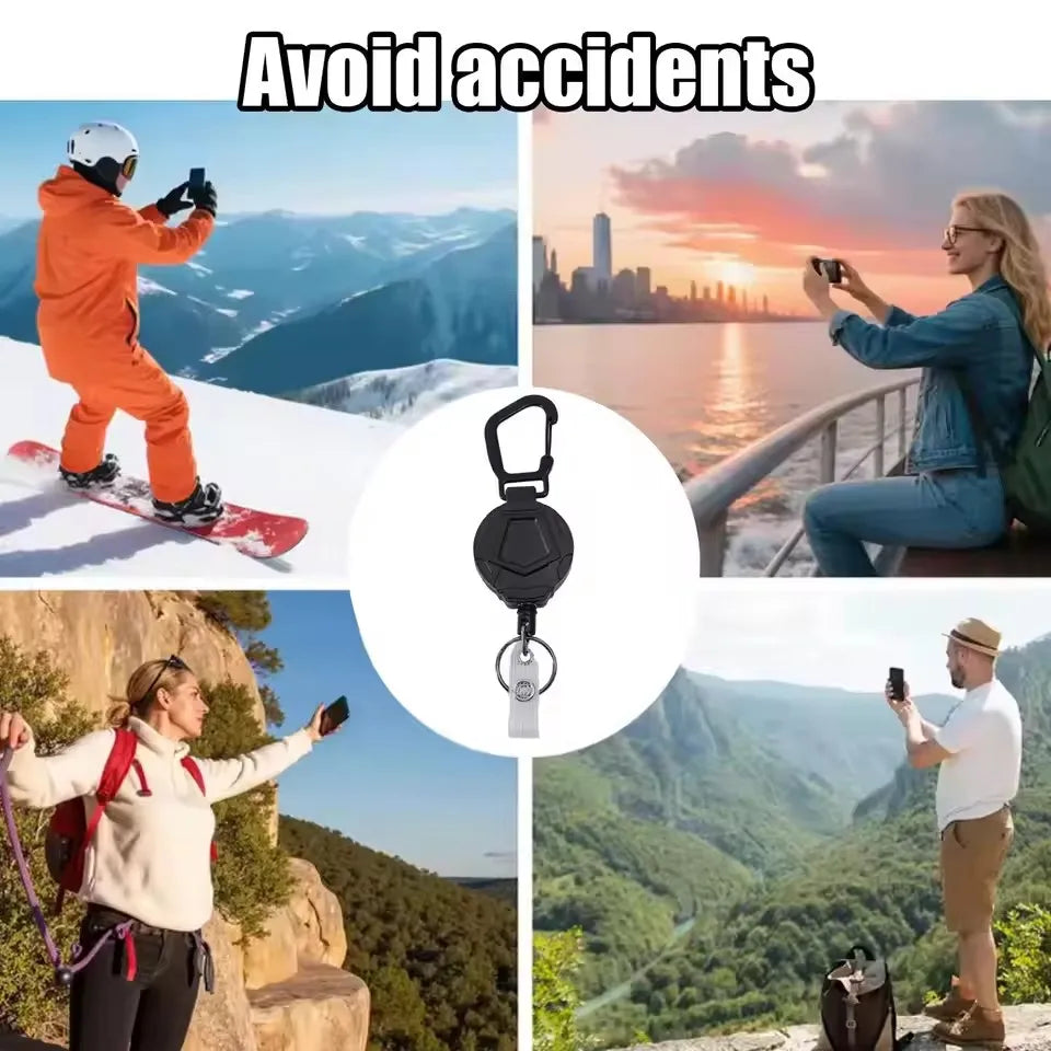 Retractable Keychain Heavy Duty Lanyard Anti-Theft Phone Holder Travel Cellphone Strap Smartphone Safety Tether With Belt Clip