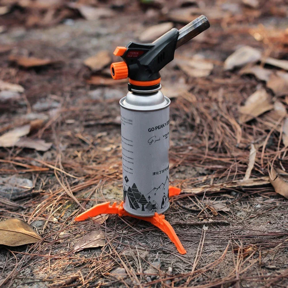 Universal Tripod Folding Canister Stand Nylon Gas Canister Stand Foldable Outdoor Gas Tank Bracket Camping Stove Bottle Stand