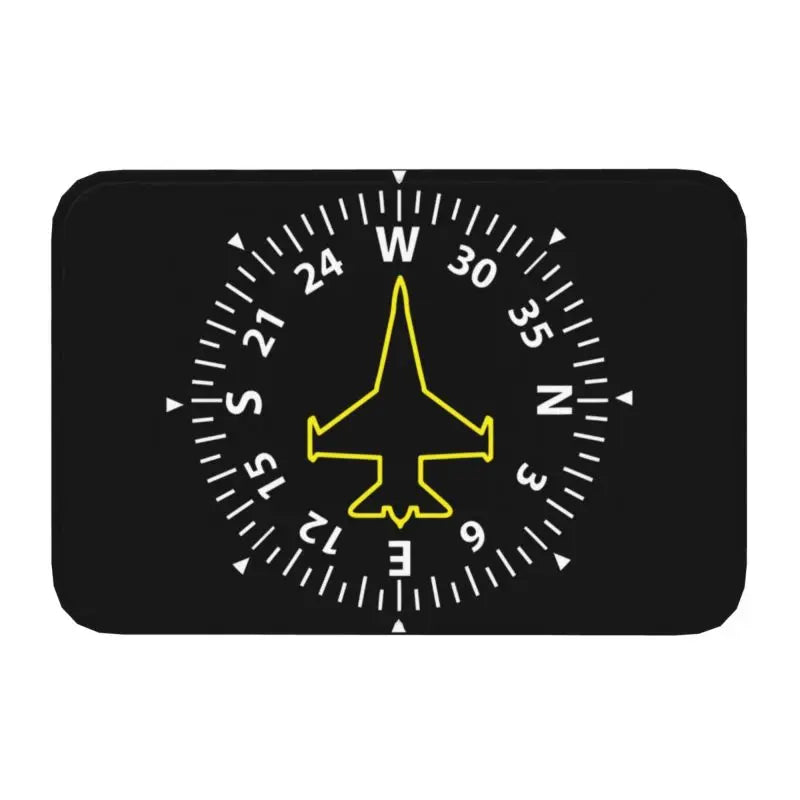 Pilot Captain Stripes Front Door Mat Anti-Slip Outdoor Quick Dry Aviation Airplane Doormat Floor Bath Entrance Rug Carpet