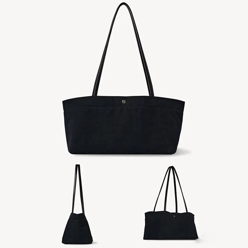 2026 New Style Fashion Shoulder Strap Canvas Tote Bag Simple Large Capacity Joker Handcarried Handbag Bag