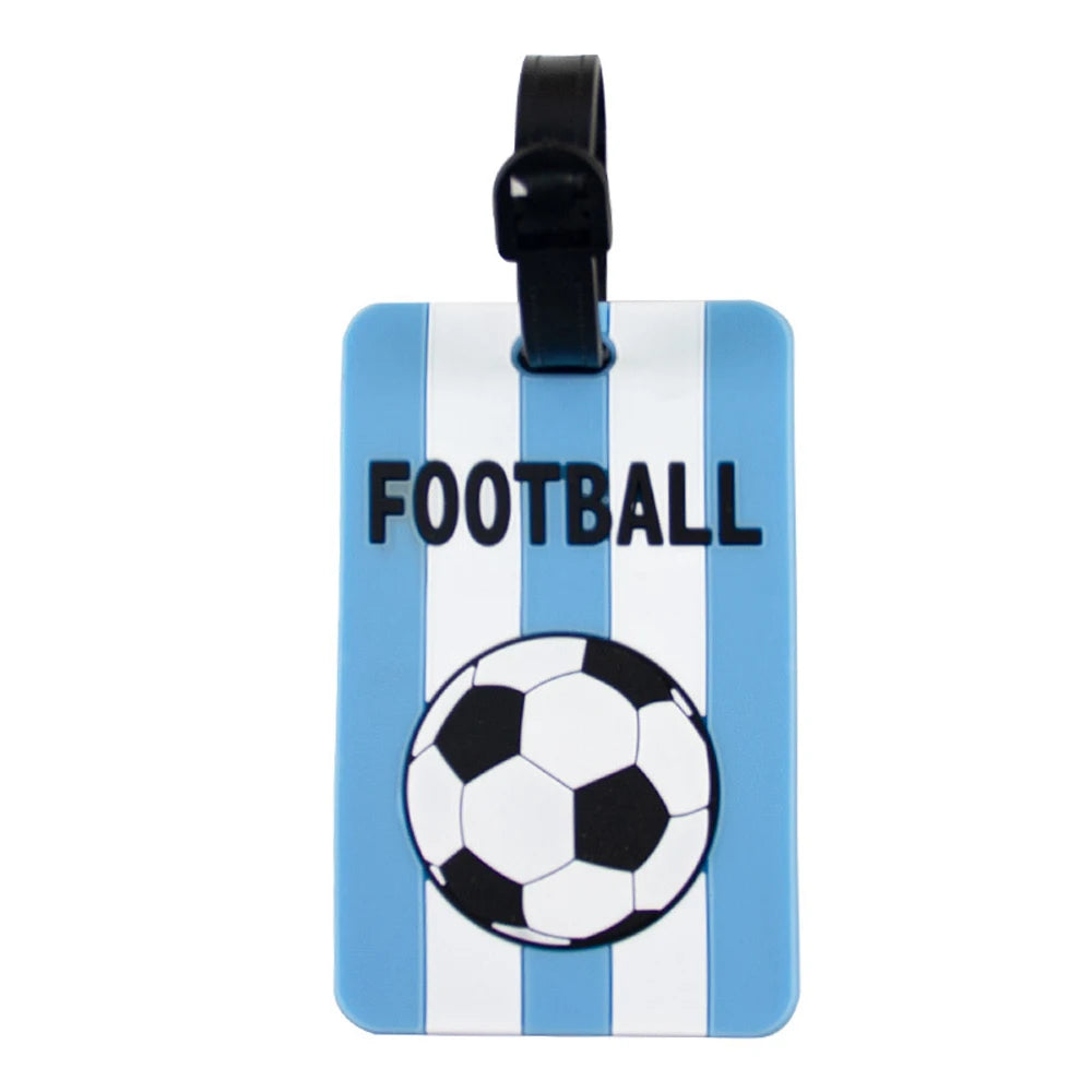 1PC New Football PVC Travel Luggage Tag Women Men Boarding Pass Luggage Tags Suitcase Tags Name ID Address Lable Luggage Label
