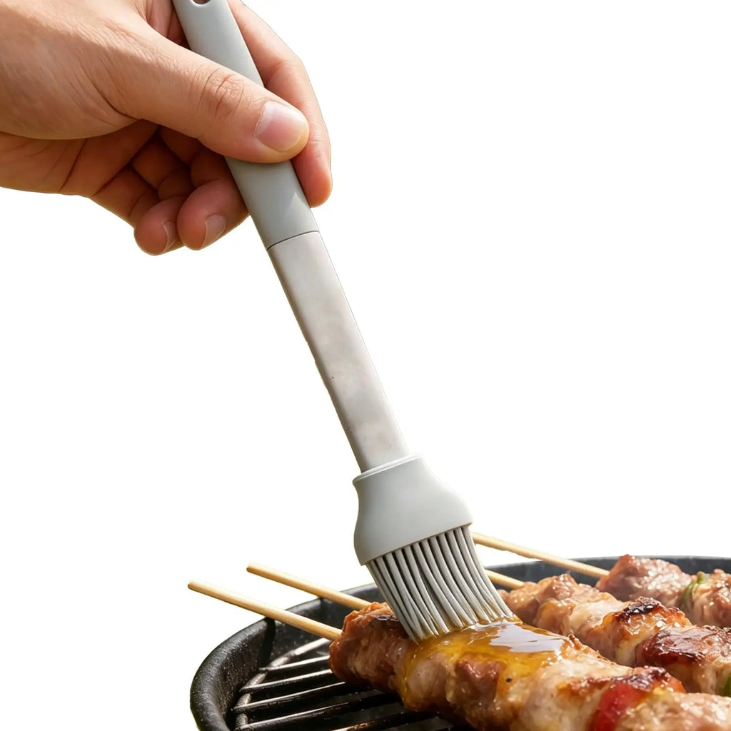 Soft Bristle Silicone Basting Brush Heat Resistant Anti-Scald Food Brush for Butter Grease Marinade Home Kitchen BBQ