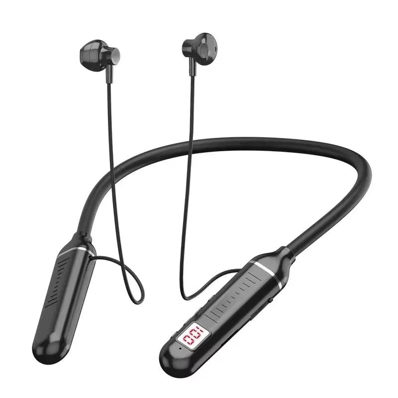 Bluetooth 5.2 Earphones Neckband Headphones TWS Wireless Headsets HiFi Stereo LED Digital Display Dual Mode Waterproof Earbuds