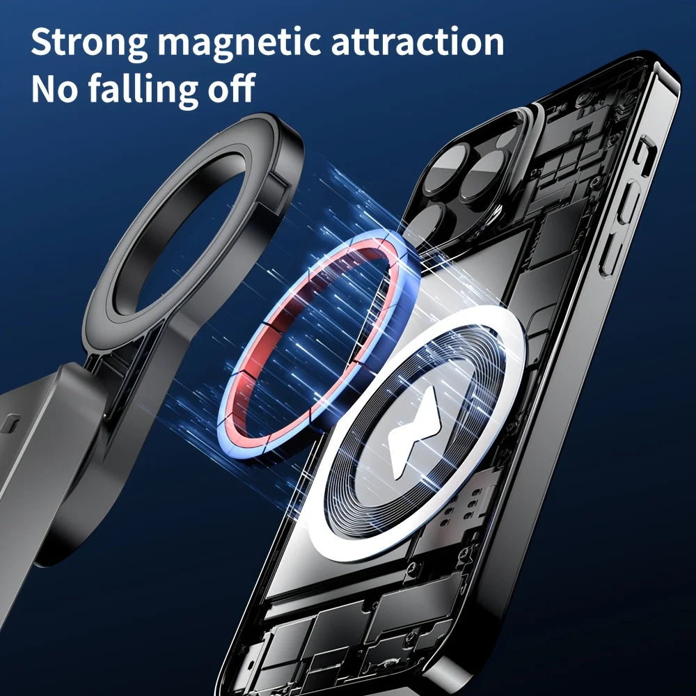 P15mini-C Magnetic Selfie Stick with Remote Extendable Cell Phone Tripod Stand Compatible with MagSafe, Selfie Stick Tripod