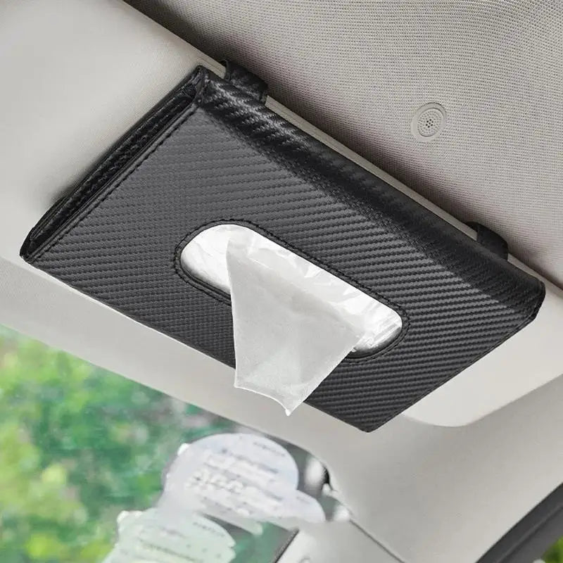 （Summer4）Car Tissue Box Towel Car Sun Visor Tissue Box Holder Auto Storage Decoration