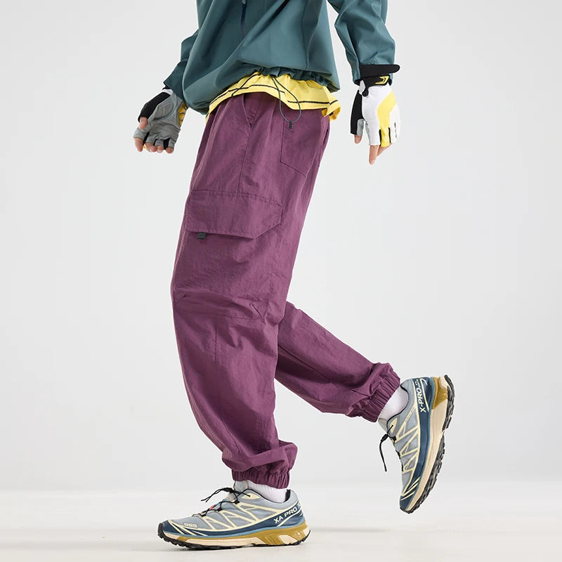 CHRLCK Men's Water-repellent Hiking Cargo Pants Breathable  Fashion Cargo Pants Autumn Trousers Fishing Camping Pants Male