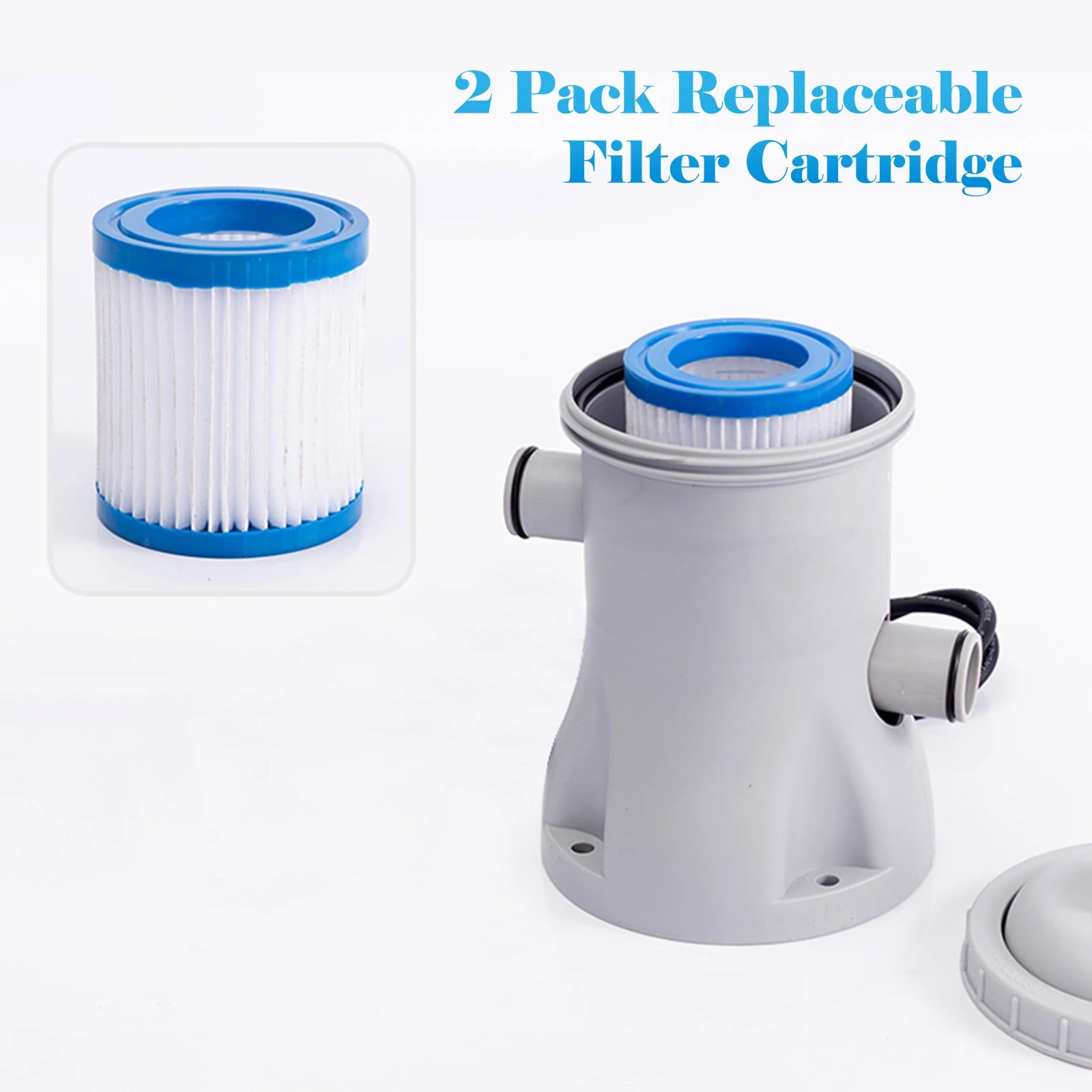 Pool Filter Pump 330 GPH Paddling Pool Electric Water Pump With 2 Pool Filter Cartridge Pool Pumps Ground Small Pool Filter Pump