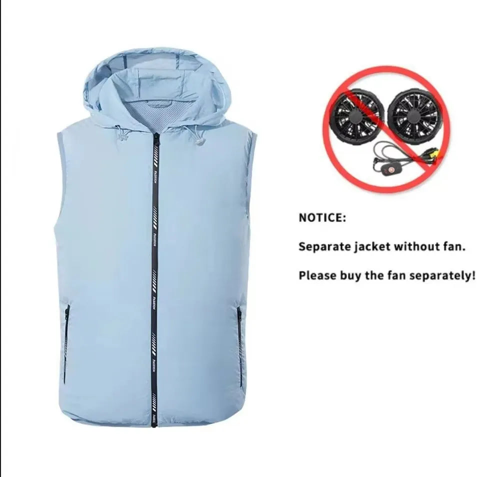 Fan Vest Electric Cool Vest Cooling Fan Vest Air-conditioned Clothes Hiking Cooling High Temperature Work Fishing Vest