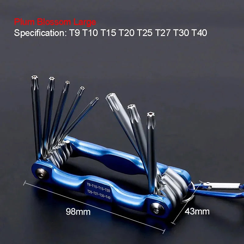 Portable Folding Hex Wrench Allen Set Metal Metric System Torx Hexagonal Spanner Screwdriver Hex Key High Quality Hand Tool